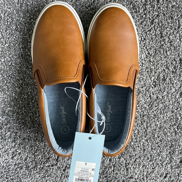 Cat & Jack Other - Cat & Jack Boys Tan Slip-On Loafers